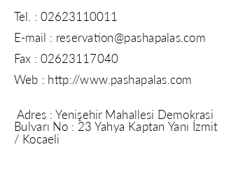 Pasha Palas Otel iletiim bilgileri